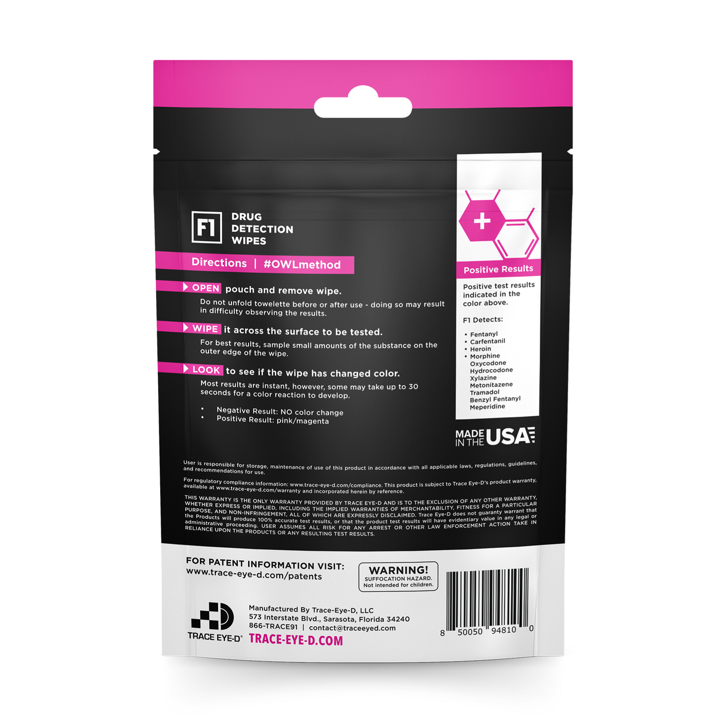 F1 Fentanyl Detection Wipes
